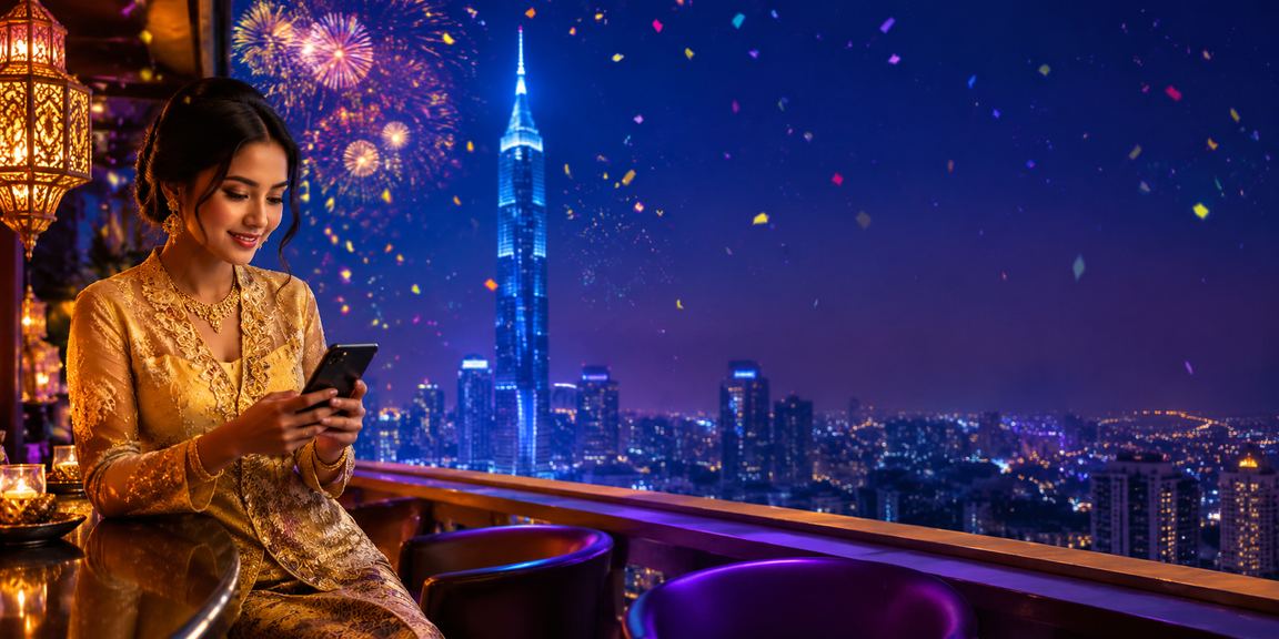Pengguna mengakses promosi kasino mudah alih bergaya kebaya di Kuala Lumpur melalui 78000